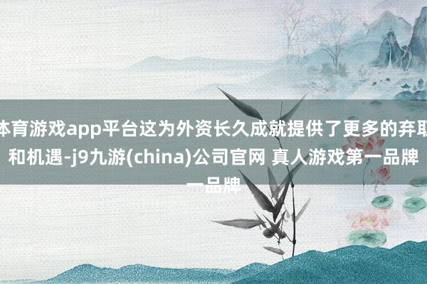 体育游戏app平台这为外资长久成就提供了更多的弃取和机遇-j9九游(china)公司官网 真人游戏第一品牌